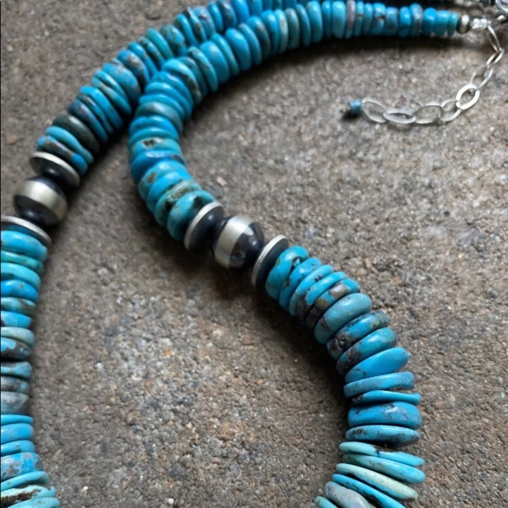 Sterlingsilver Graduated Blueturquoisebeadnecklace - image 2